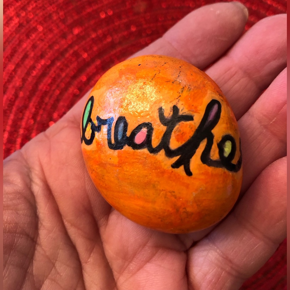 HAND PAINTED BREATHE & RELAX ROCK SET - Picture 2 of 7